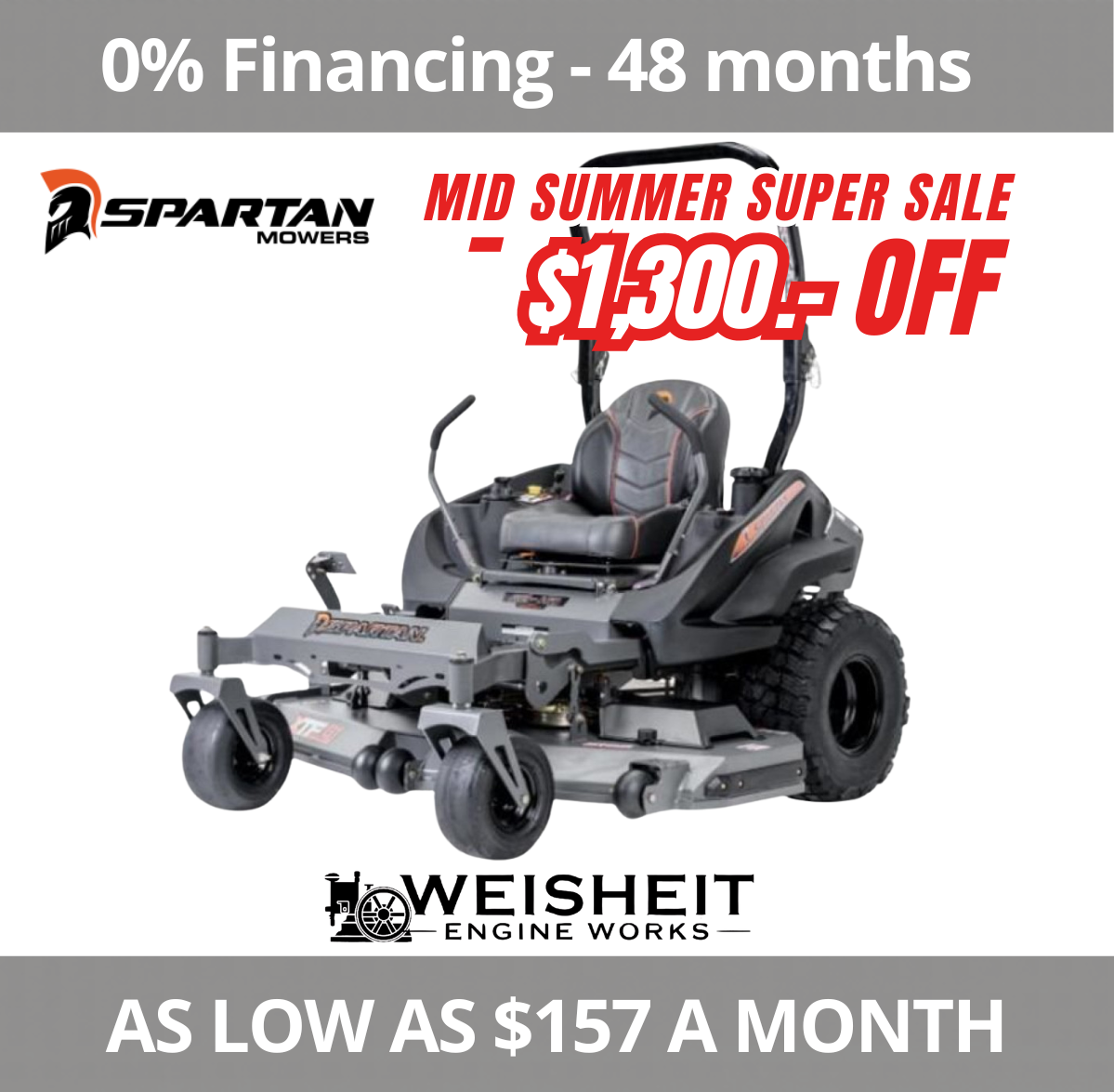 SPARTAN RZ-HD Series Zero Turn Mower (48