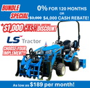 BUNDLE SPECIAL LS Tractor MT122 Sub-Compact Tractor WITH LOADER - 21.5 HP (22100772)
