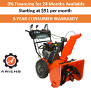 ARIENS Platinum: 24" SHO Snow Blower | Electric Start | Dual Stage | Auto-Turn | Heated Grips | LED Light | 15 TP | 921074 ** FREE LOCAL DELIVERY**