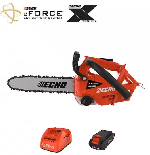 ECHO eFORCE 56-volt Chainsaw- Rear Handle with 2.5Ah Battery & Charger | DCS-2500-12C2