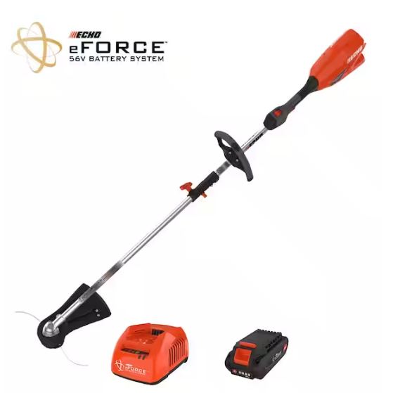 ECHO eFORCE 56-Volt PowerHead w/String Trimmer attachment & 2.5Ah Battery & Charger | DPAS-2100SBC1