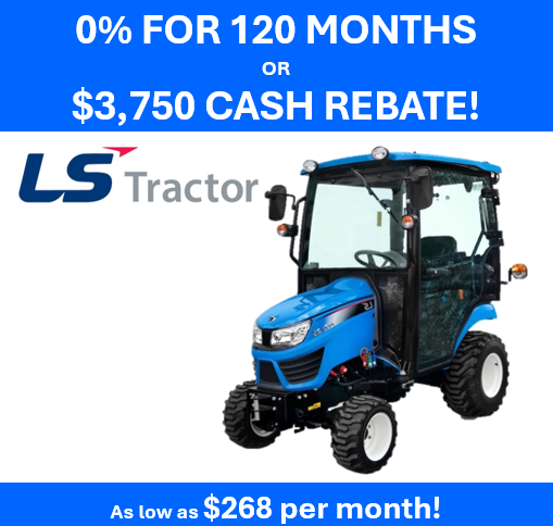 LS Tractor MT125 Sub-Compact Tractor WITH CAB, LOADER & BLOWER- 24.7 HP (22100770) SN: 2309024895