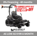 SPARTAN RZ-XD Blackout Series Zero Turn Mower (54"/60" Deck Options) | 25.5 HP (SPECIAL)
